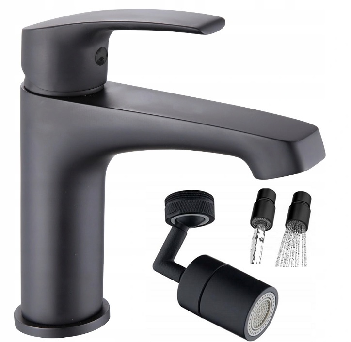 Čierna batéria Washbasin + 2-fun pohyblivá perla