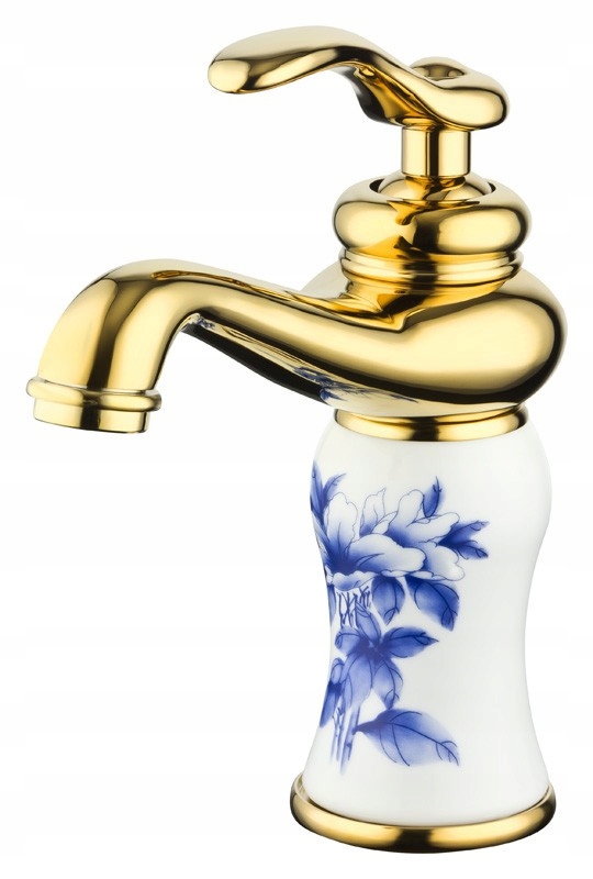Jednoznačný faucet Washbasin. Biele zlato