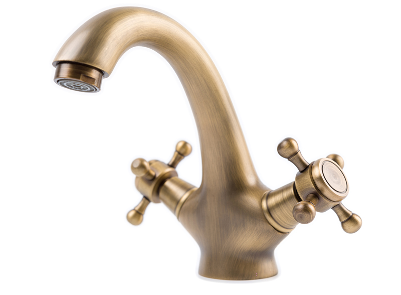 Retro faucet retro kohútniť starú zlatú mosadz