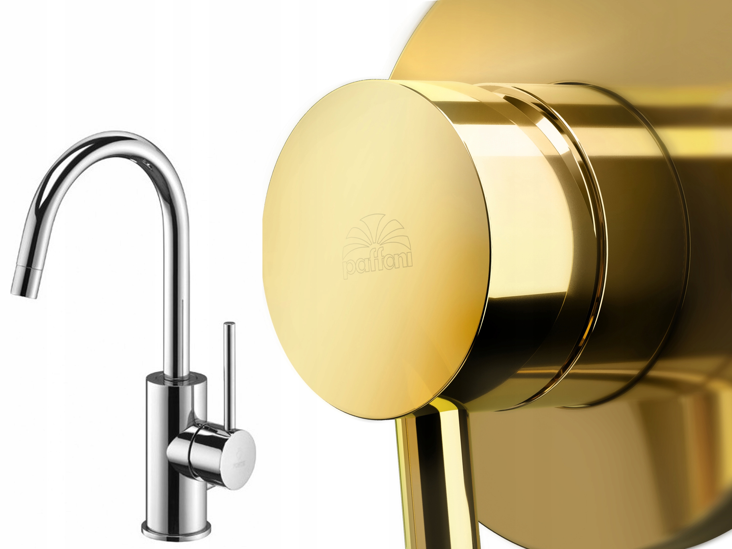Vertikálny kohútik Washbasin s zátkou, zlatý zlatý