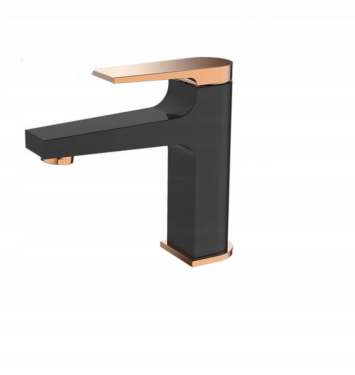 Pevná čierna/zlatá jednoduchá batéria Washbasin