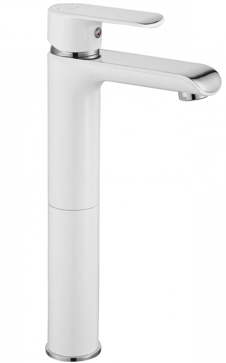Vysoký kvet biely/chrómový umývadlo faucet