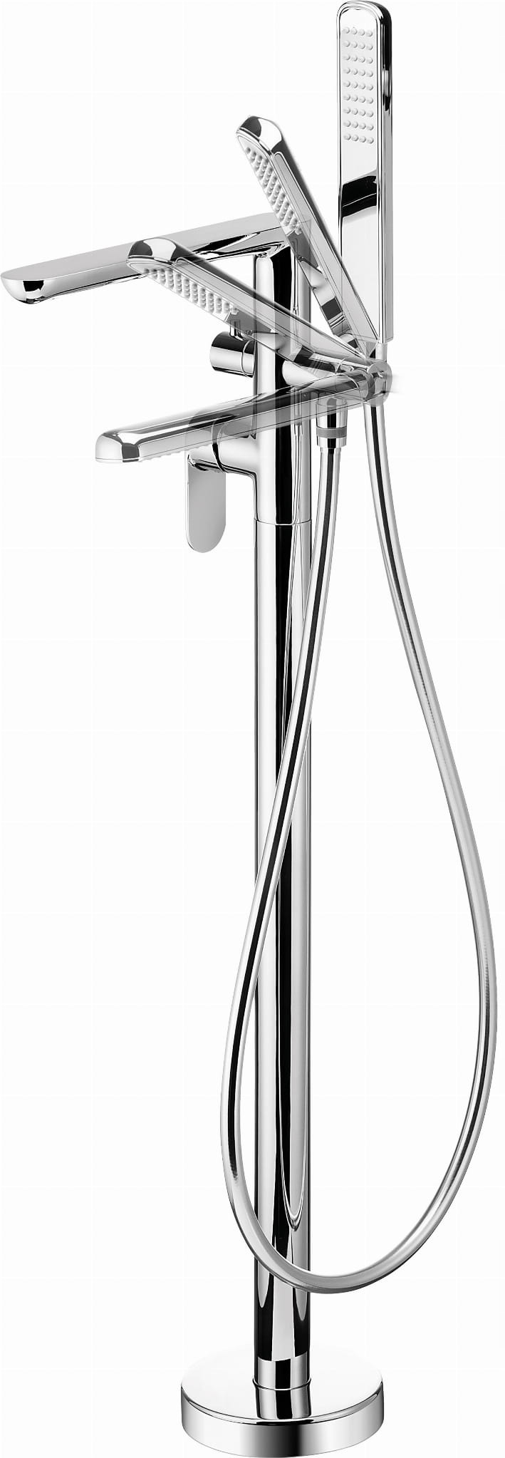 Bezplatná batéria vane 871-891 mm Chrome