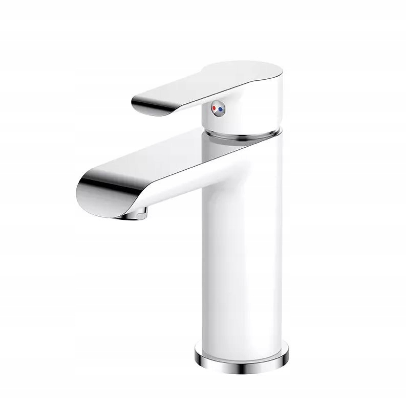 Biely kohútik s jedným leggovaným faucetom Washbasin