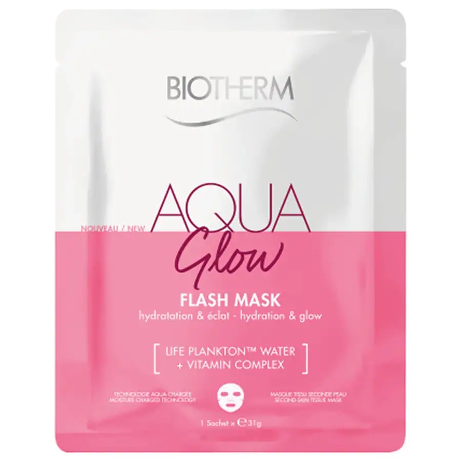Biotherm Aqua Glow Flash Mask hydratačná plátenná maska na tvár 31 g