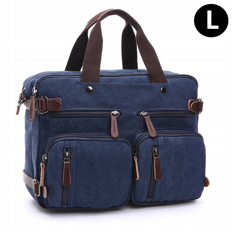 Blue-L vintage pánske plátno kožené priečinok