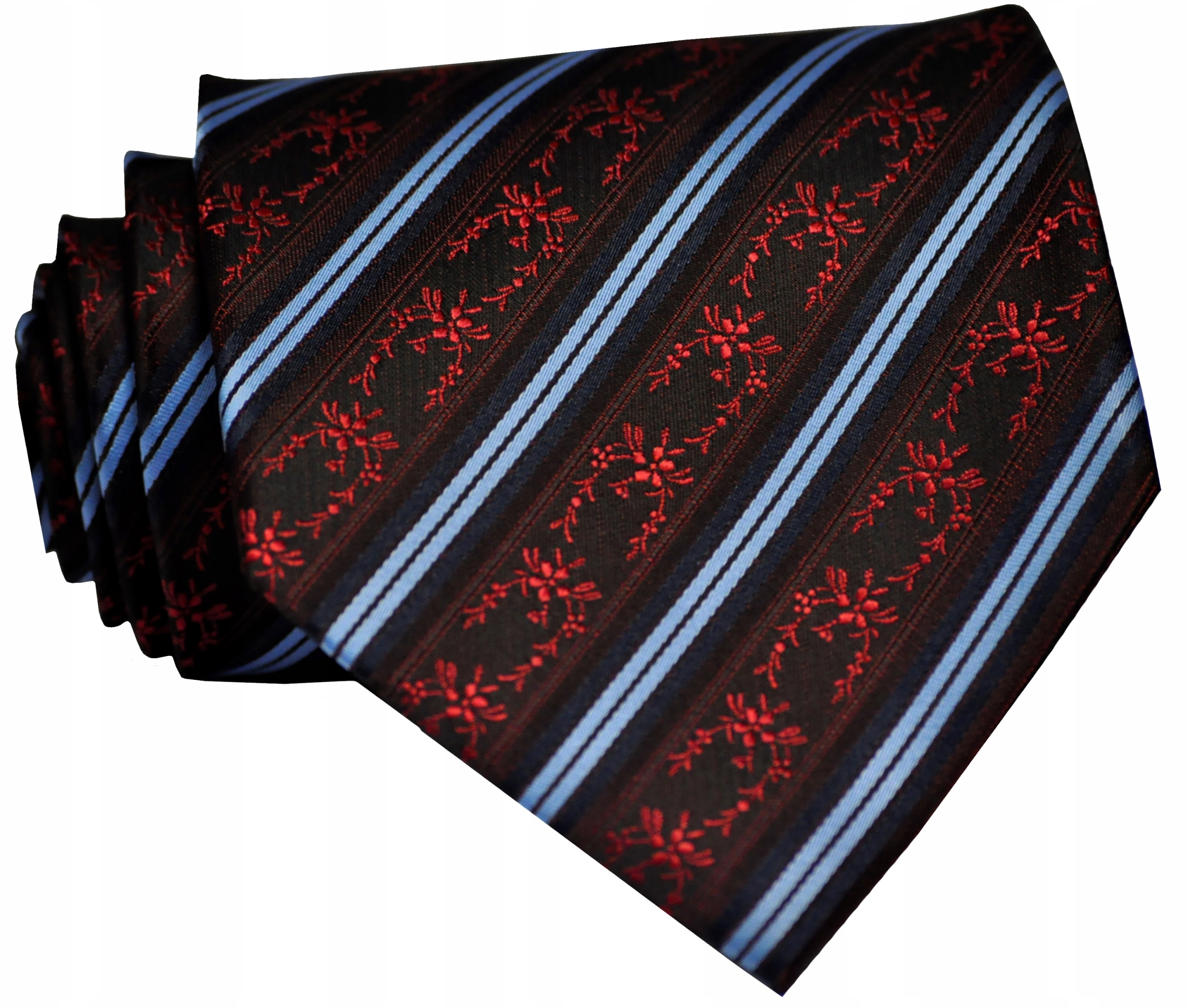 Široký kravata Roy & Rony Microfiber (Microfase) Biela, červená, modrá, viacnásobná zaťažená