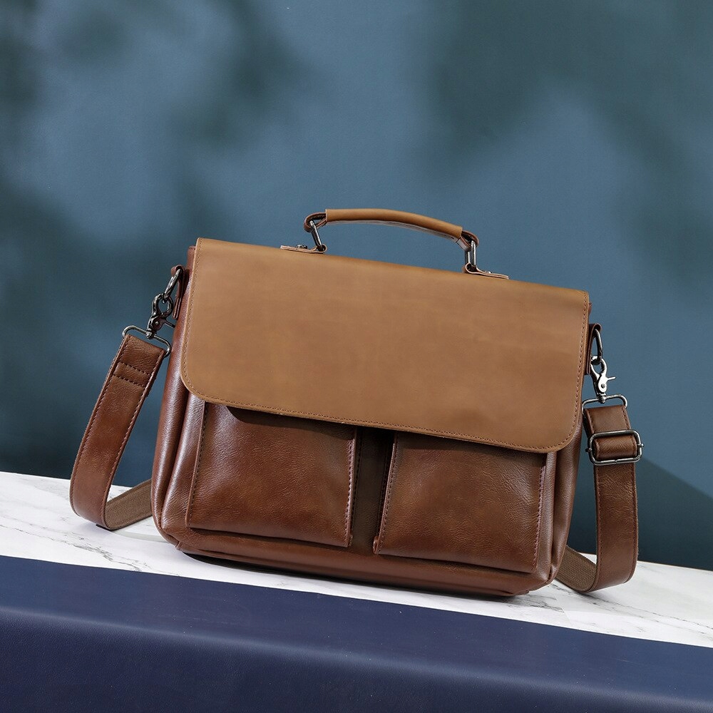 Brown 14 'Retro Business Bag Pánsky priečinok