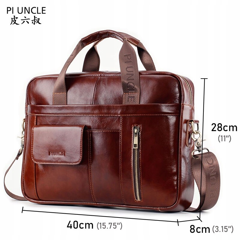 Brown Brand Piuncle Leather Men's Business Folder