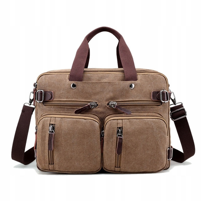 Hnedé mužské plátno Business Bag n