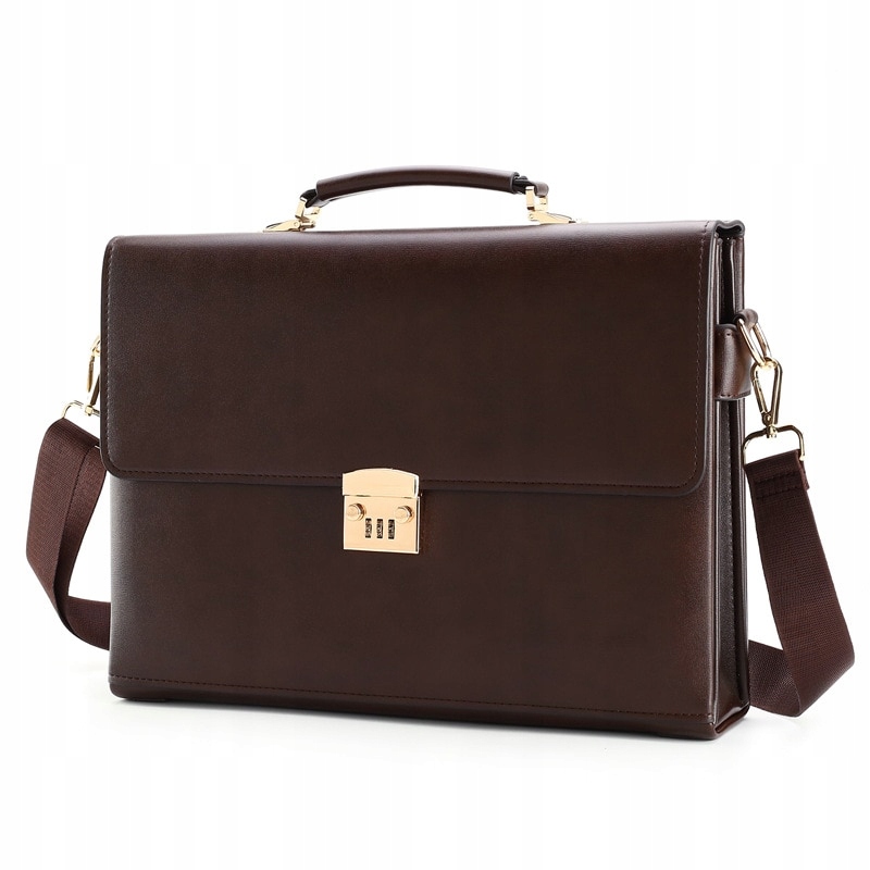 Brown Men's Business Bag s blokádiou H