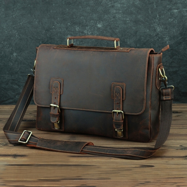 Hnedá kožená priečinok Crazy Horse Business Bag