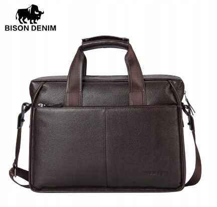 Bronzový bizón denim Cowskin Leather Pánsky priečinok