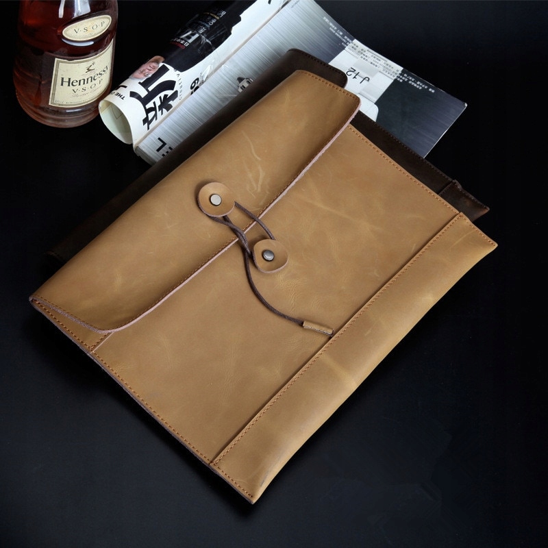 Hnedá hrúbka Crazy Horse Leather Priečinok pre dokumenty
