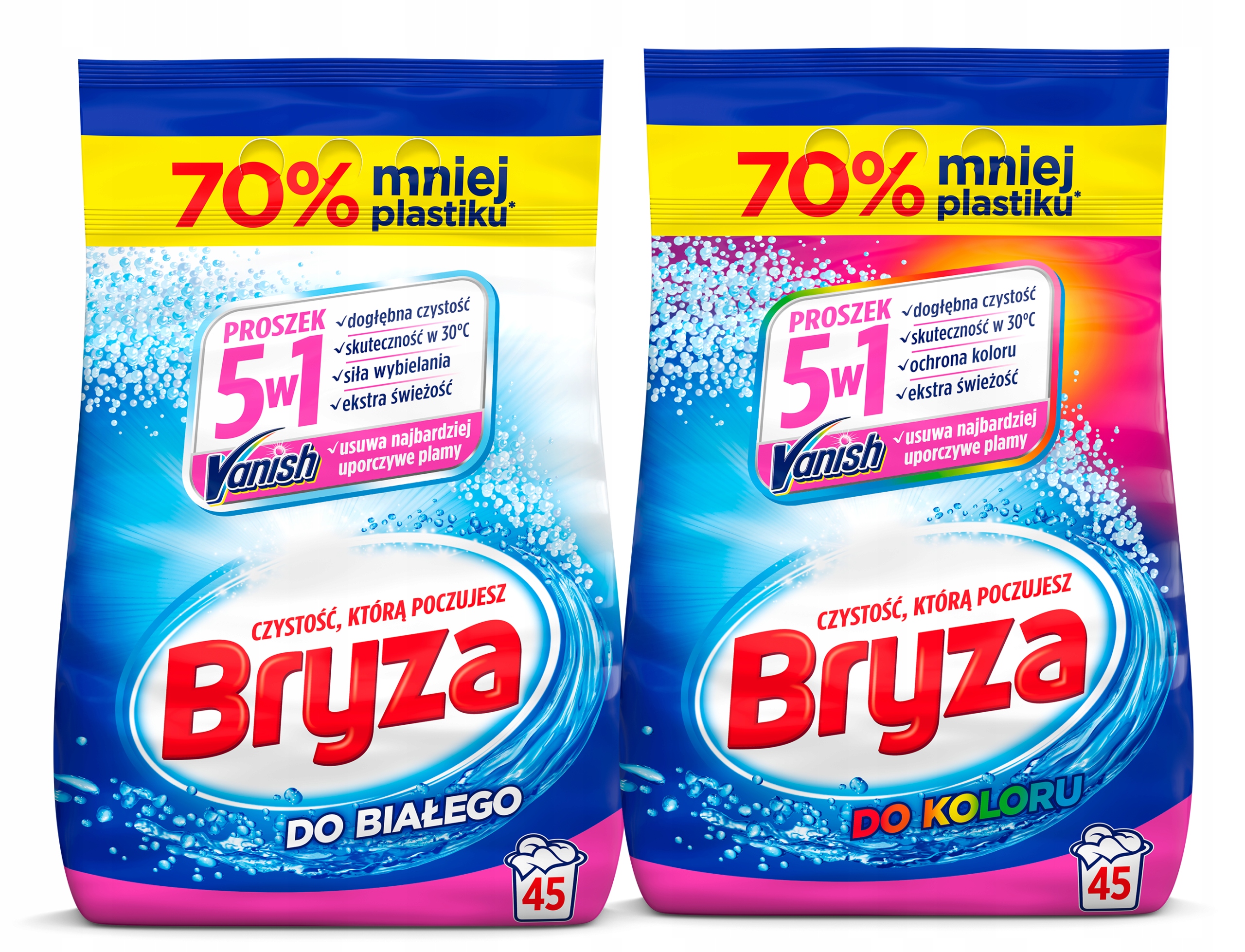 Prací prášok - Bryza zmizne prášková farba biela 6,75 kg / 90 PR