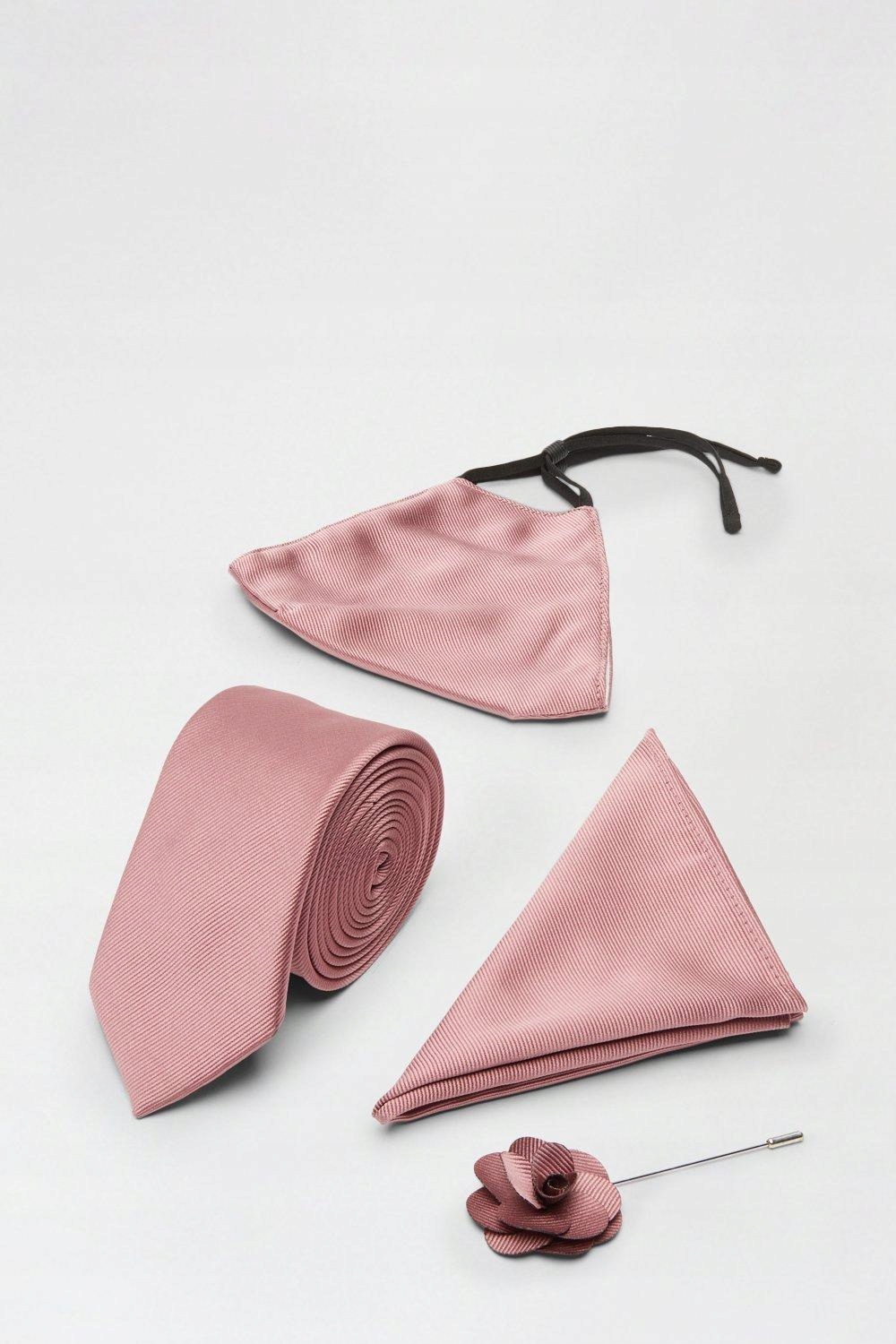 Úzka kravata Burton Menswear London Pink Polyester