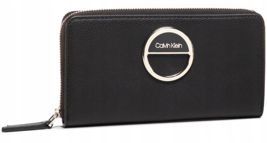 Peňaženka - Calvin Klein Peňaženka Ekologická koža čierna obruč Ziplina peňaženka LG K60K606546 - Dámsky produkt