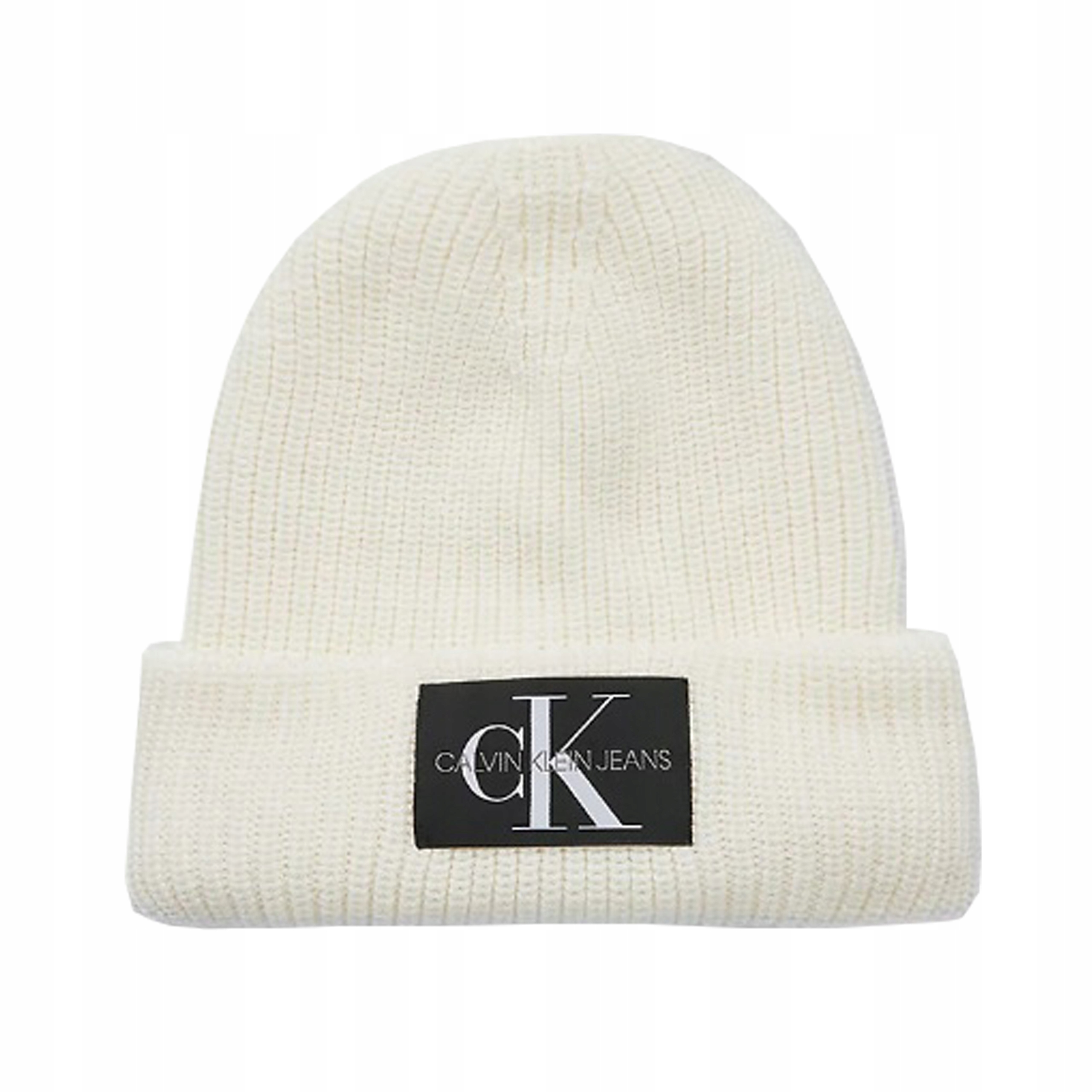 Calvin Klein Ecru ecru beanie vlny čiapka