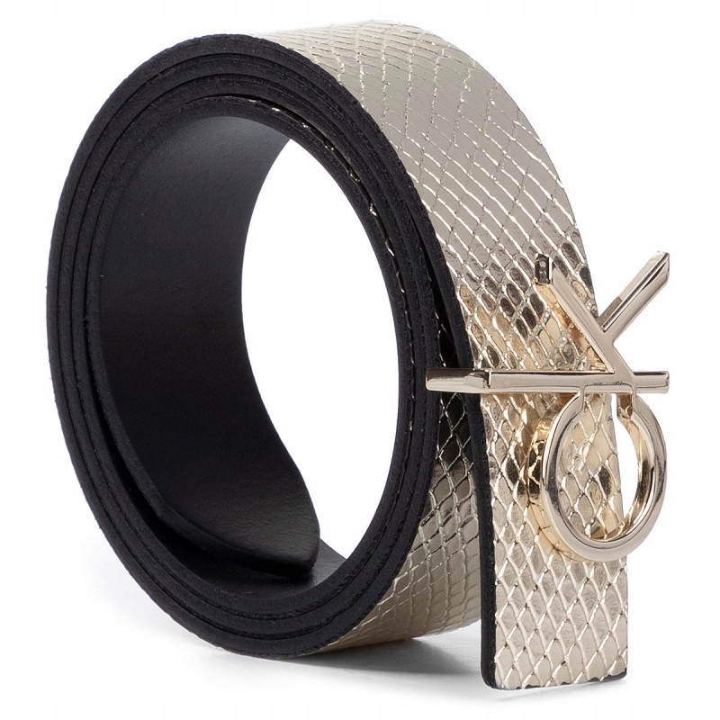 Opasok - Calvin Klein Black Belt, Golden - Dámsky produkt