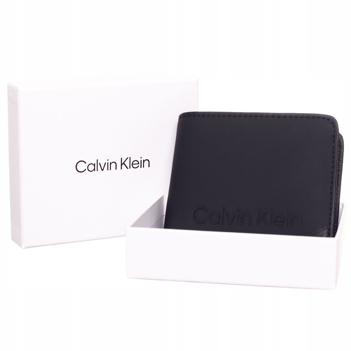 Peňaženka - Calvin Klein Peňaženka Ekologická koža Čierna pogumovaná Bifold Polovica Z/A - pánsky produkt