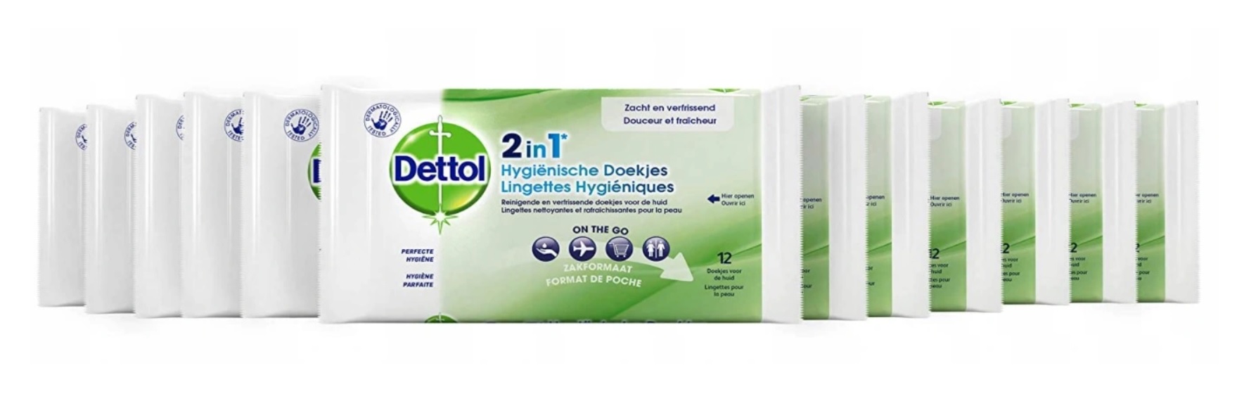 Dettol 2in1 hygienické utierky 144 ks