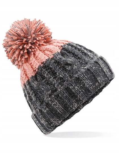 Beechfield Pink Beanie Winter Hat, Universal Gray.