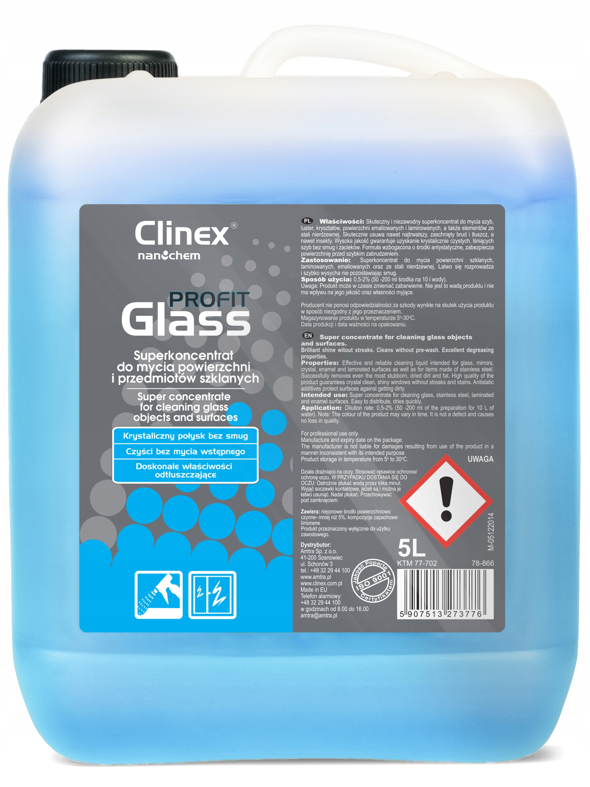 CLINEX Ziskové sklo pre umývanie skla a zrkadiel - 5L