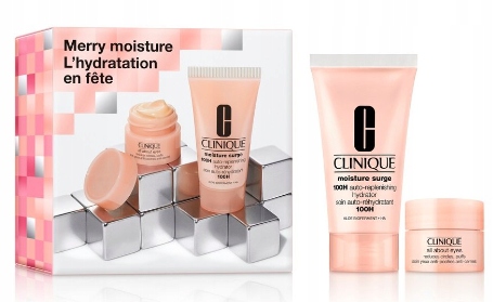 CLINIQUE sada Merry Moisture Surge 100-Hour Auto-Replenishing Hydrator 30ml + All About Eyes 5ml