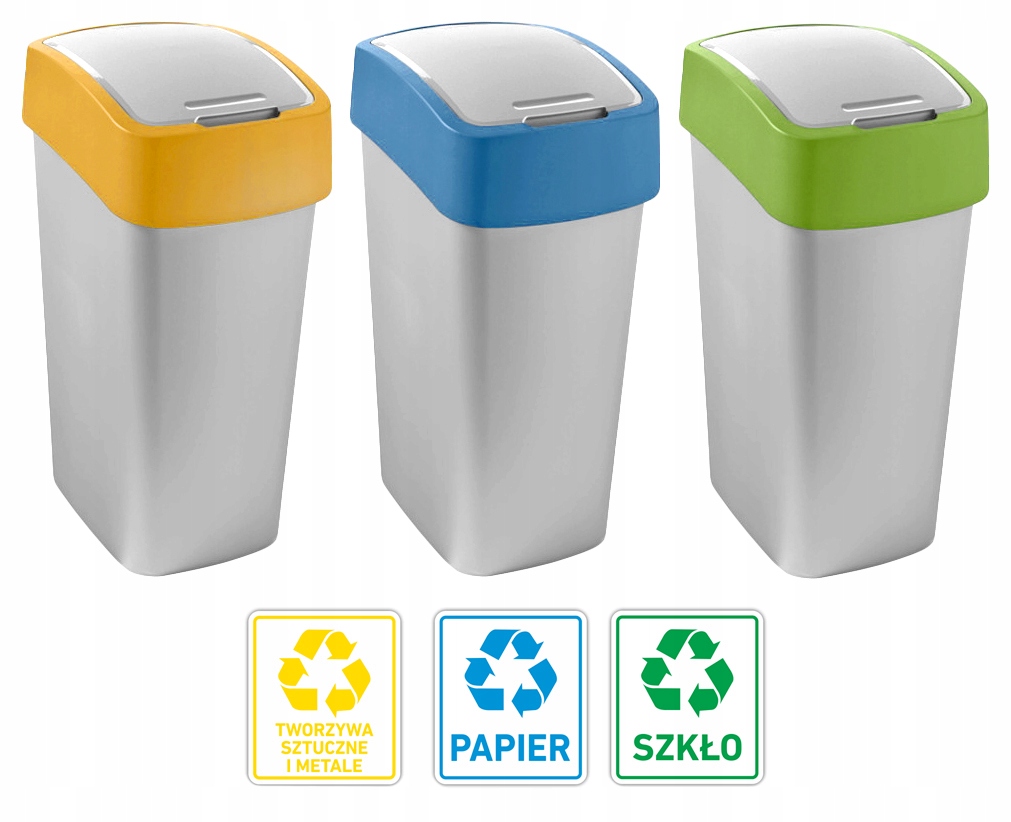 Segregačné koše na zákrut 3x50l +nálepky