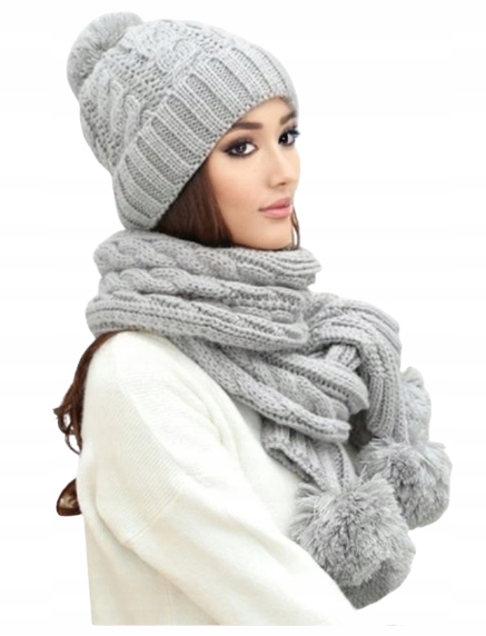 Winter Hat Dámska teplá súprava so šatkou