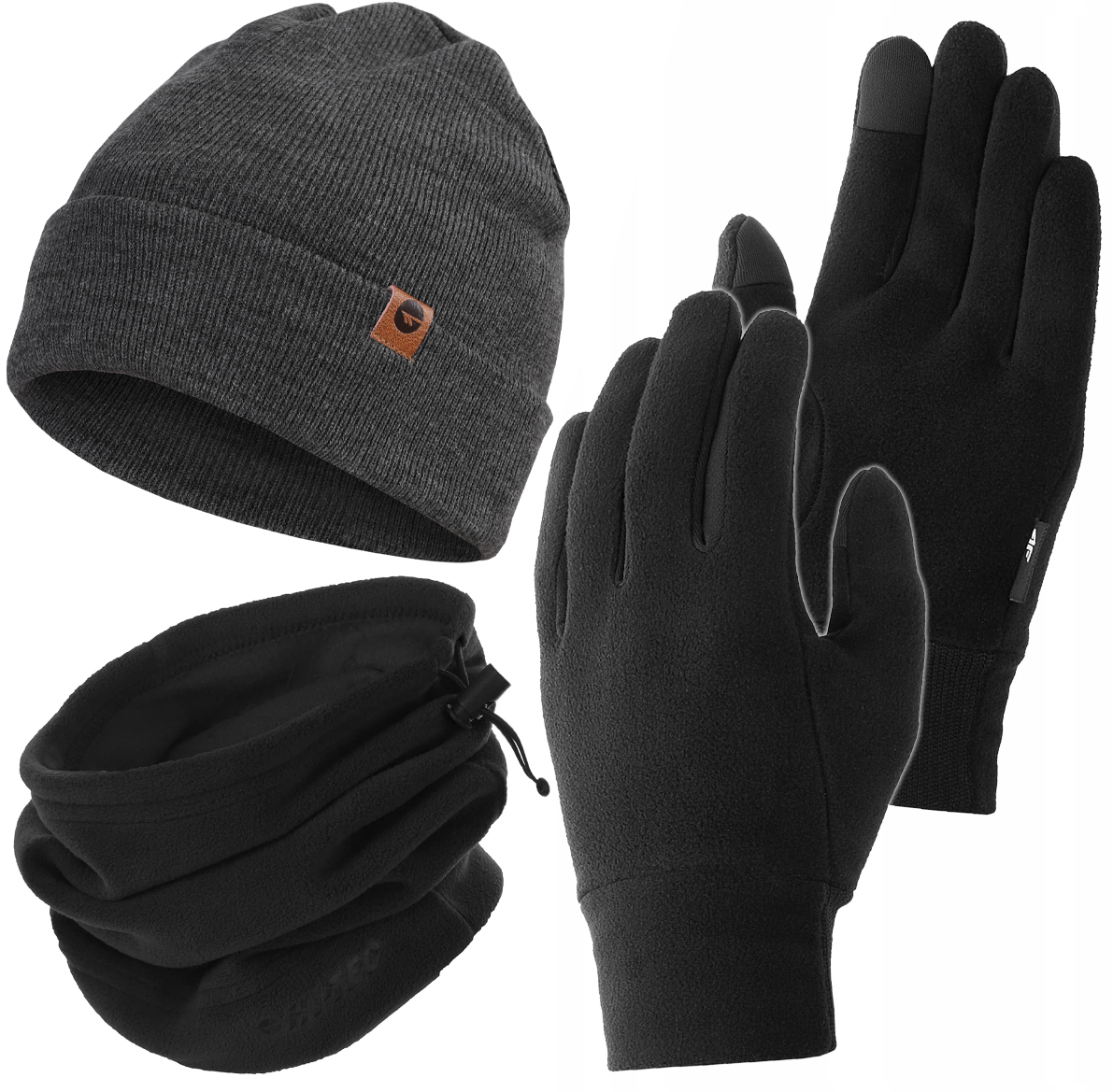 Zimná čiapka Beanie 4f čierna, šedá r.