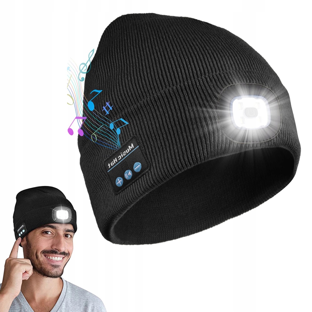 Zimná čiapka slúchadiel Bluetooth 5.0 Hudba s LED
