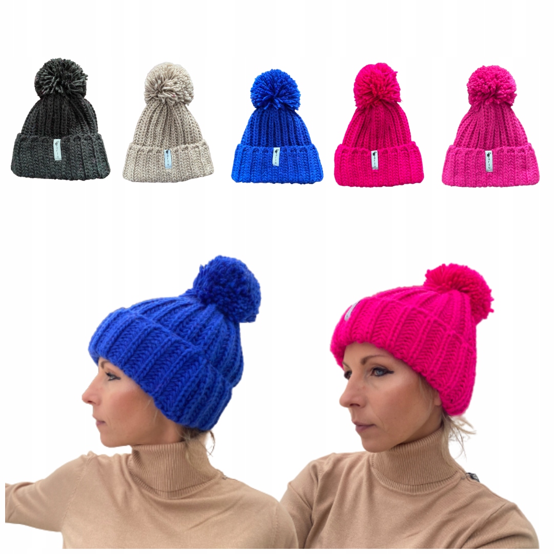 Zimná čiapka s pompom dámske teplo