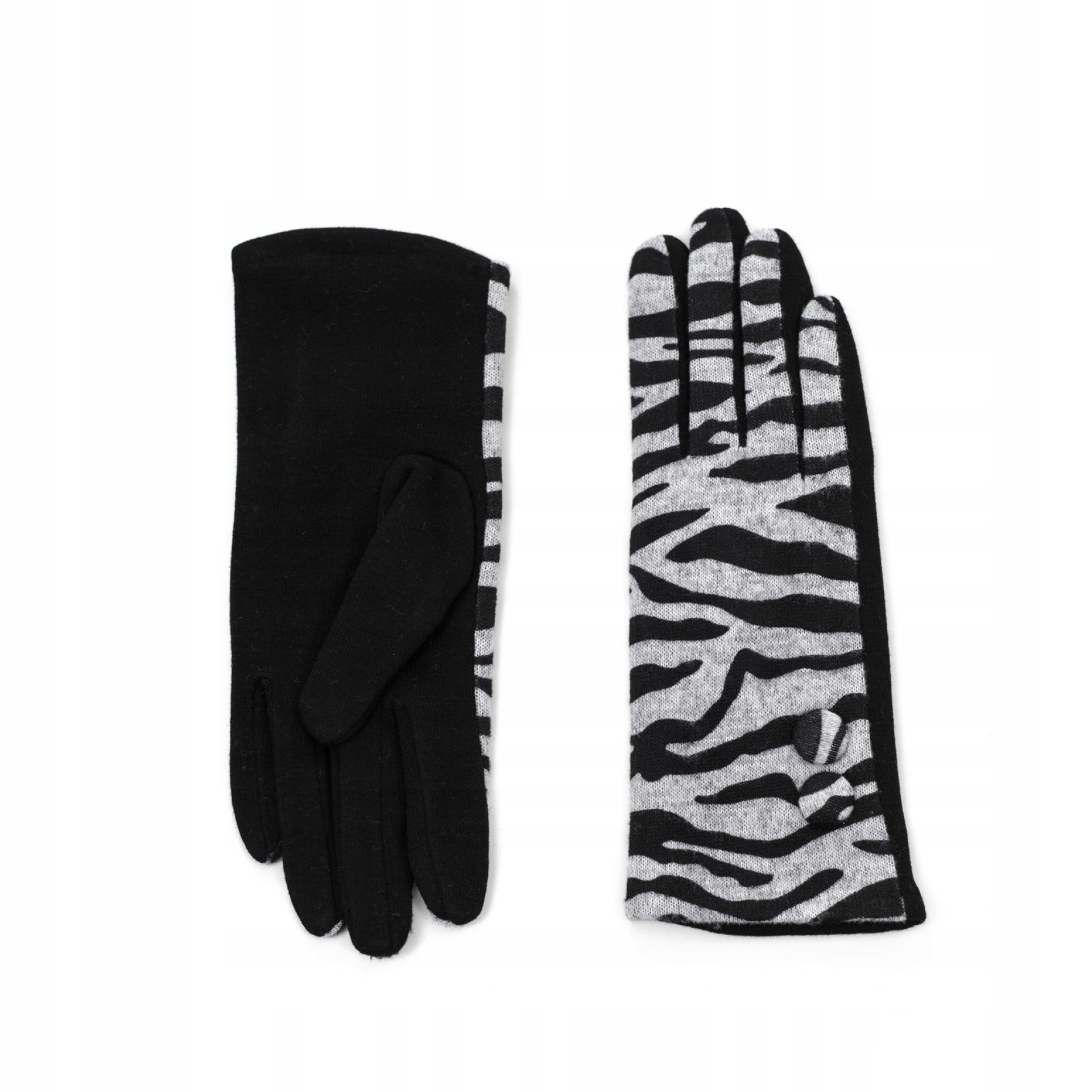 Rukavice - Čierna v zimných rukaviciach Zebra vzor