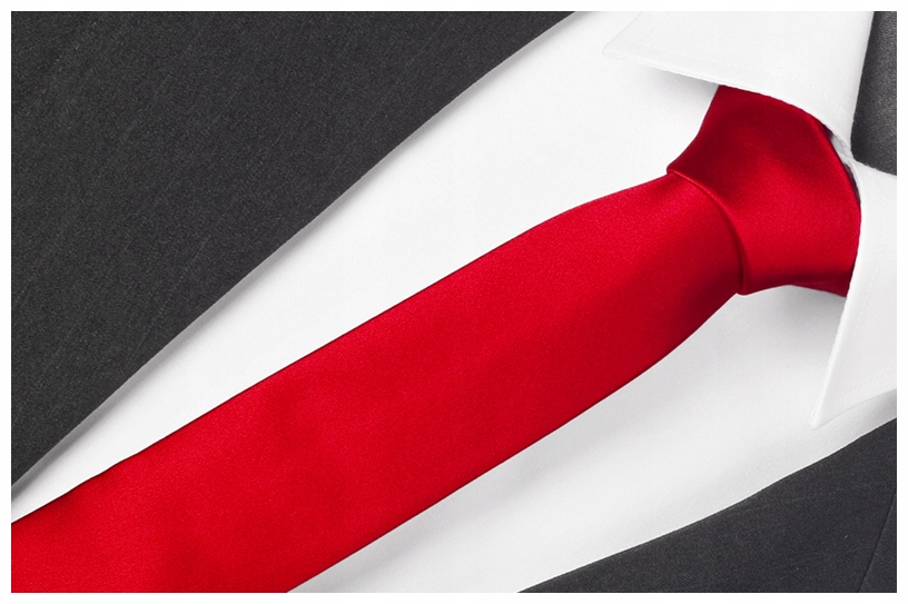 Úzke kravata Greg Slim Fit Microfiber (Microfase) Červená