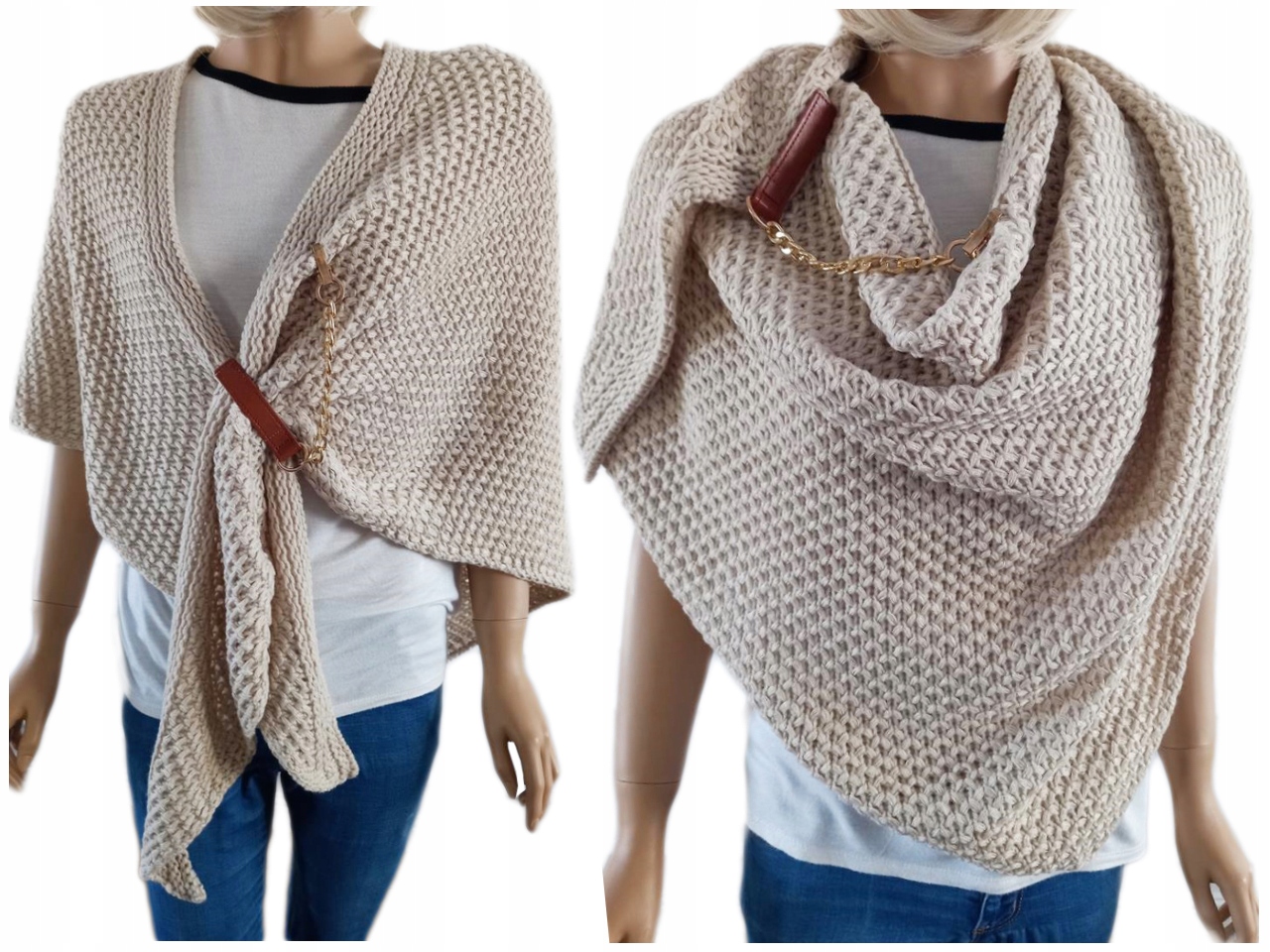 Šatka - Grazia Beige, čierna