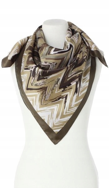 Šatka - Šál 90x90 Art Brown, Khaki, viacstorivo, zelená