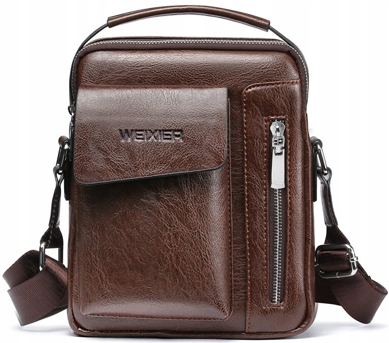 Tmavo hnedá kabelka pánska kuriérska taška 2 kôra