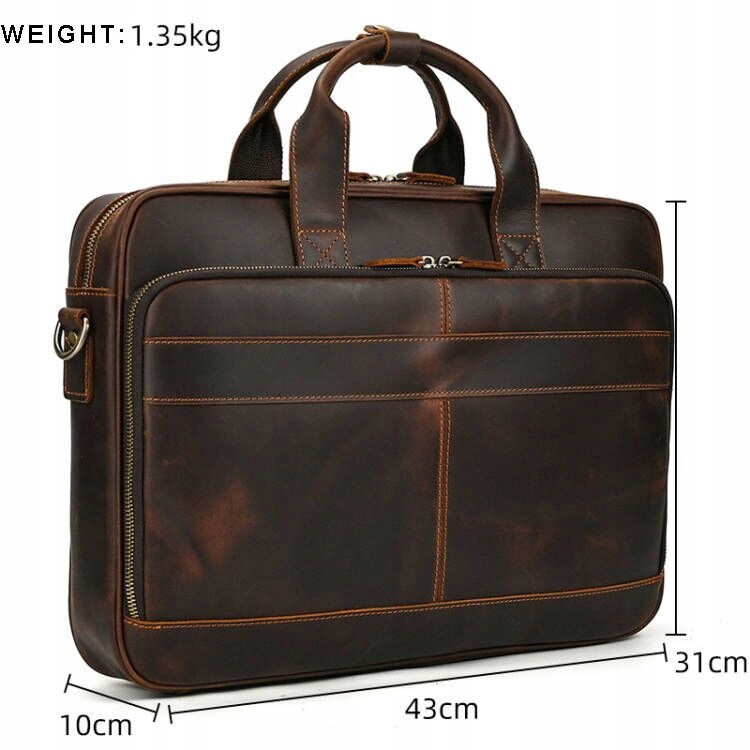 Tmavo hnedá (43 cm) priečinok Maheu Retro notebook