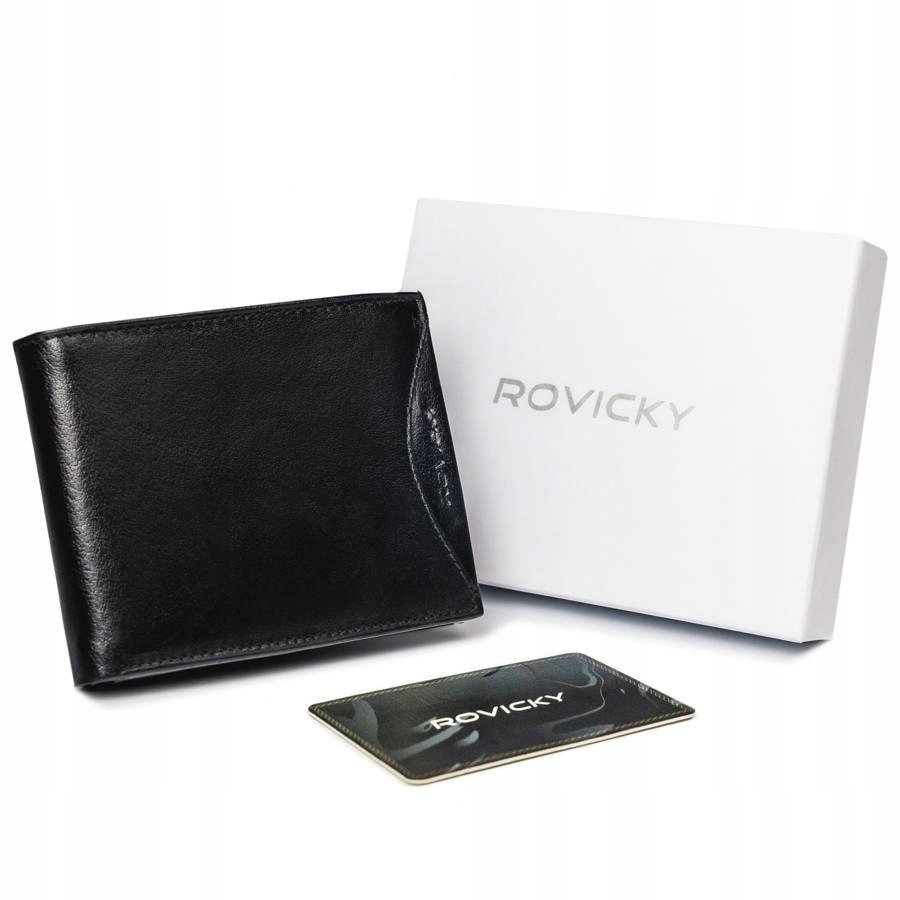 Peňaženka - Rovicky Peňaženka Prírodné zrno kože čierne 1567-03-Bor-1386 Bla-Men's Product