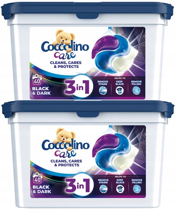 Pracie kapsuly a tablety - Coccolino Starostlivosť Čierne umývanie kapsúl 80 ks.