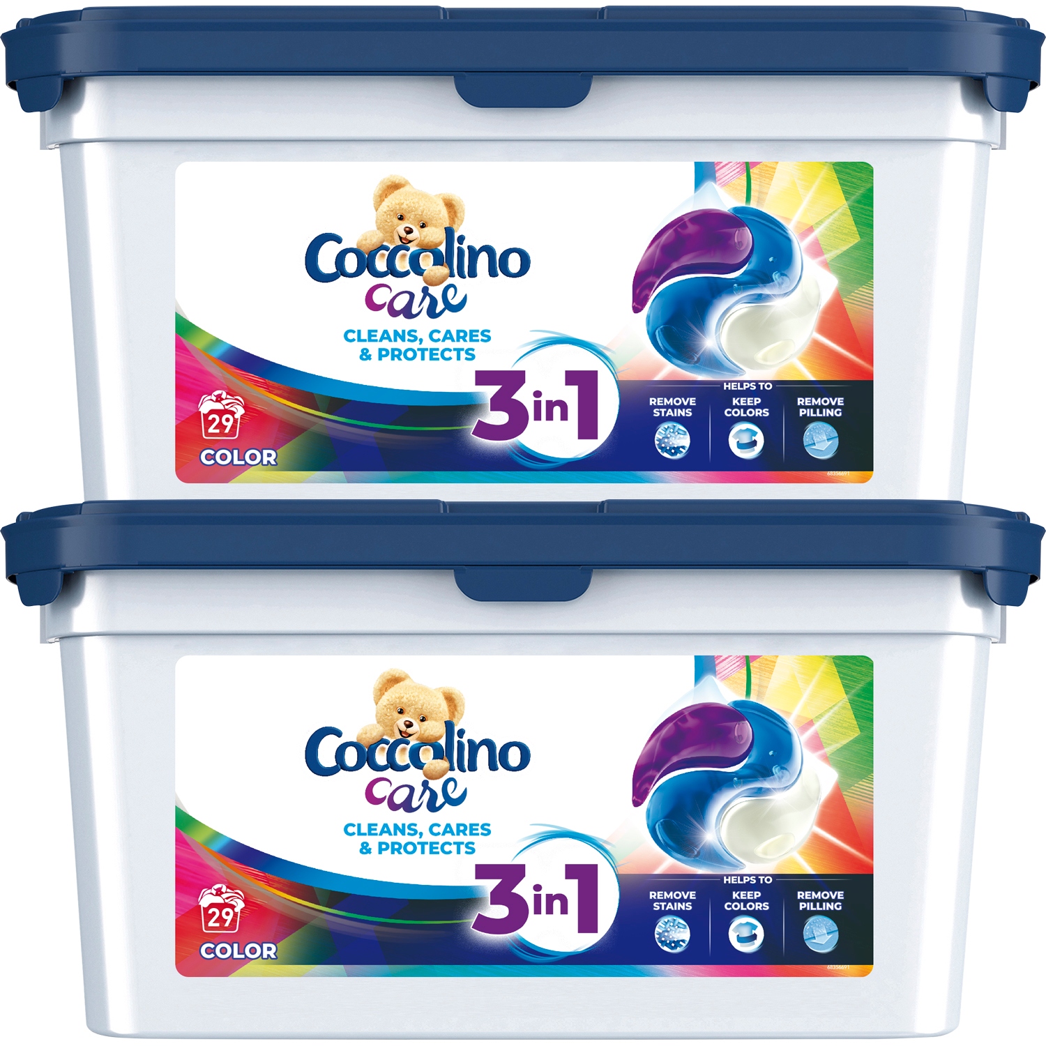 Pracie kapsuly a tablety - Coccolino Care Kapsules na pranie Farba 58 ks 2XL