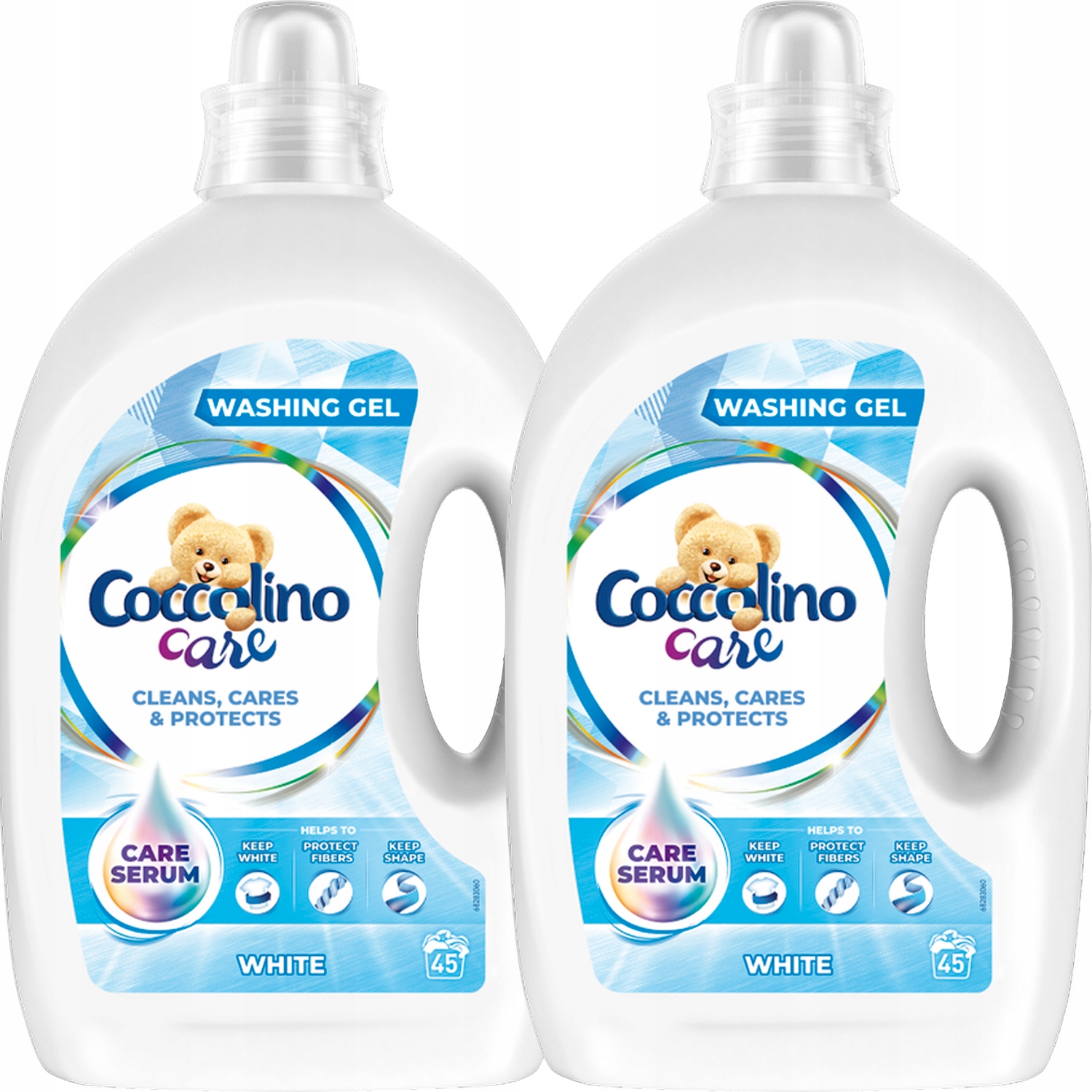 Prací gél - Coccolino Starostlivosť o umývanie gél biely 2x1,8l 90prin