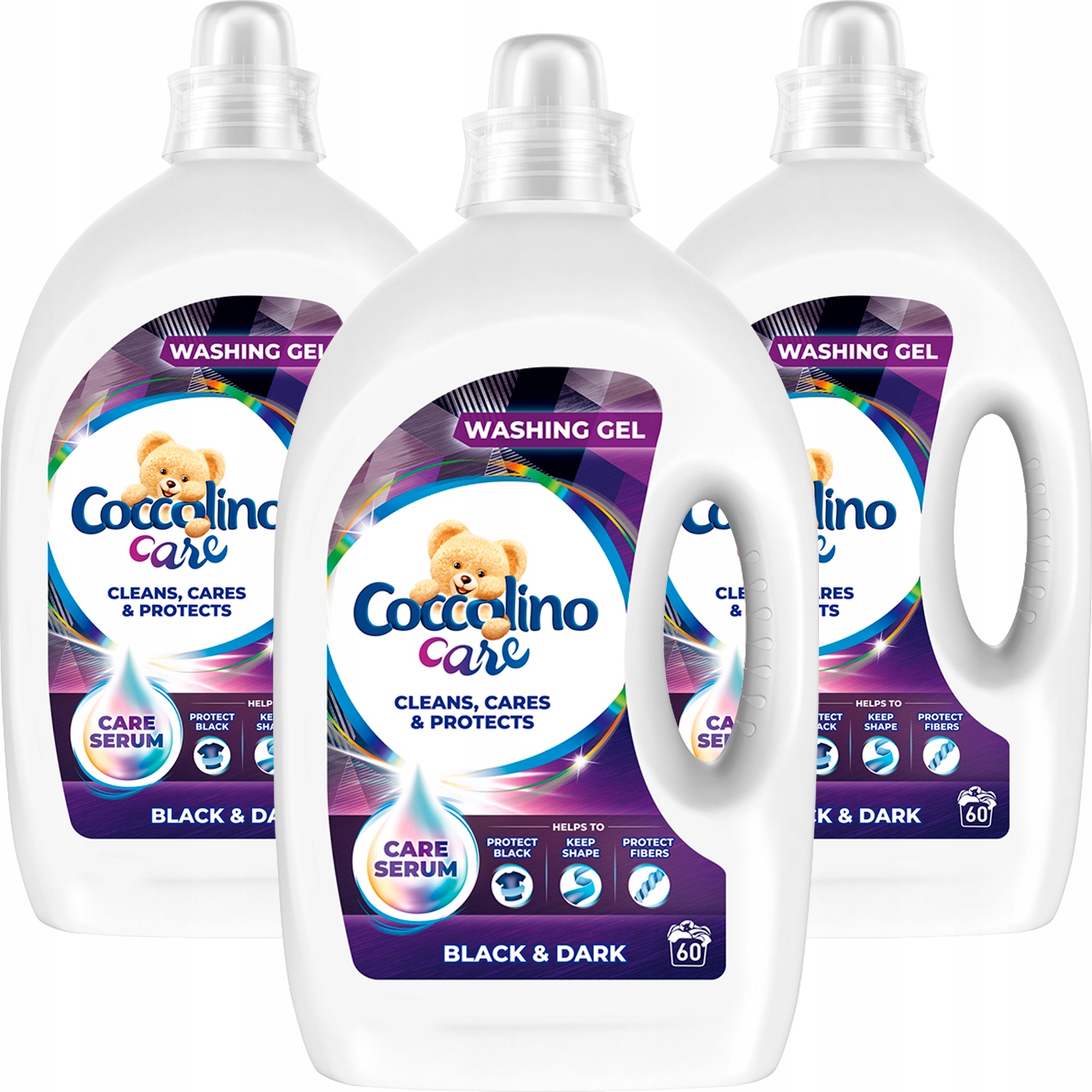 Prací gél - Coccolino Care prací gél čierny 3x2,4L 180p XL