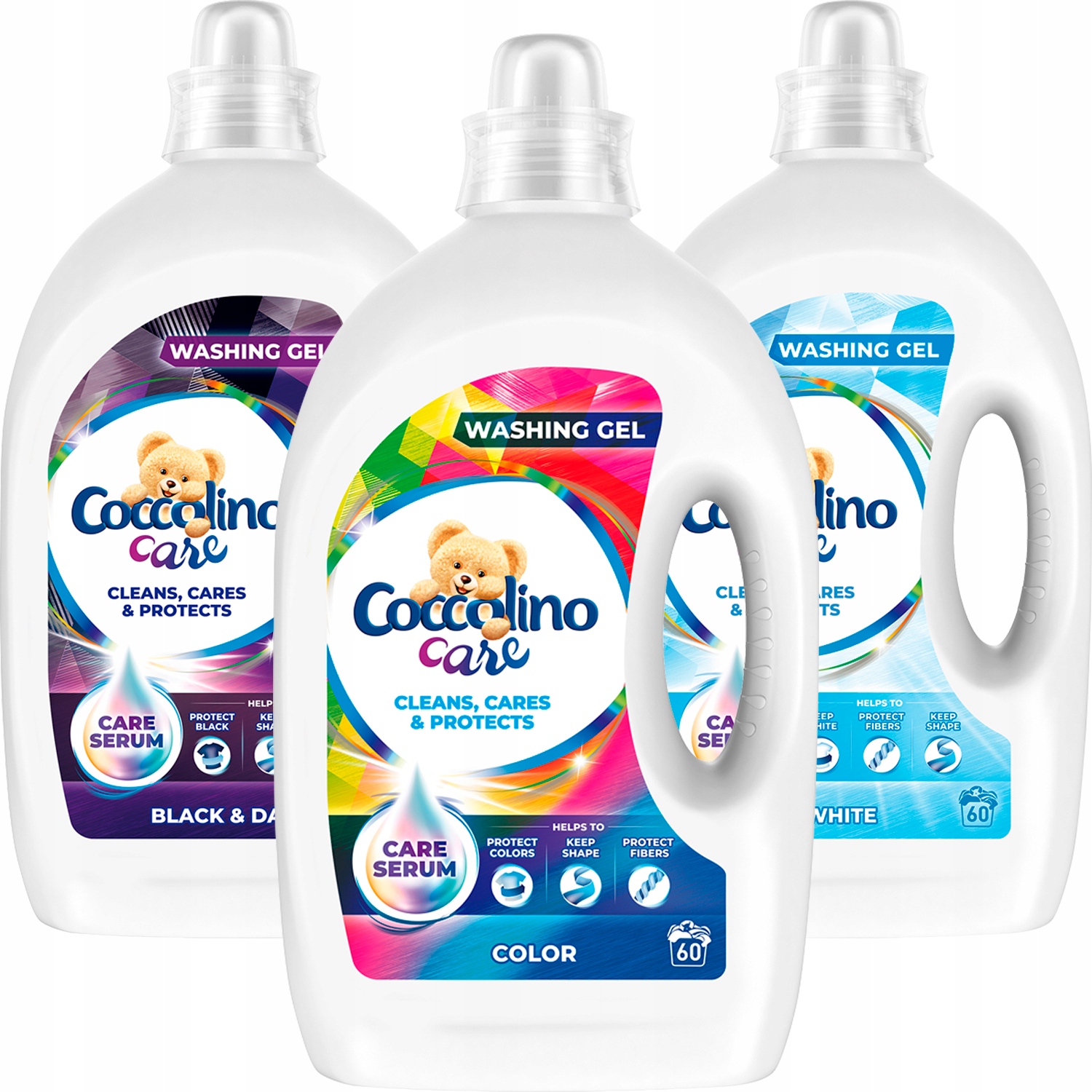 Prací gél - Coccolino Starostlivosť ošetrujúca gélová zmes 3x 2,4l 180 PR XL