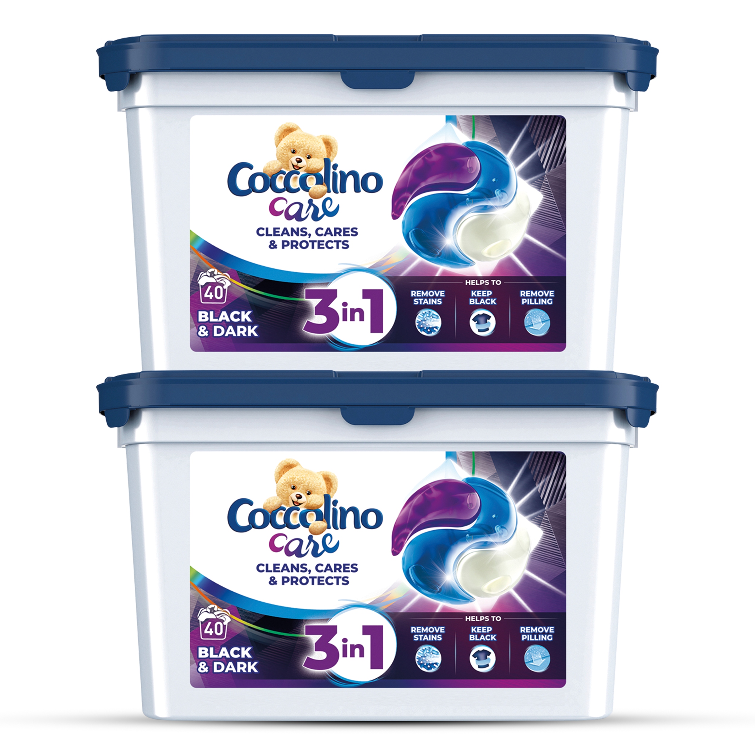 Pracie kapsuly a tablety - Pracie kapsule Coccolino Care Čierne 2x40 = 80ks