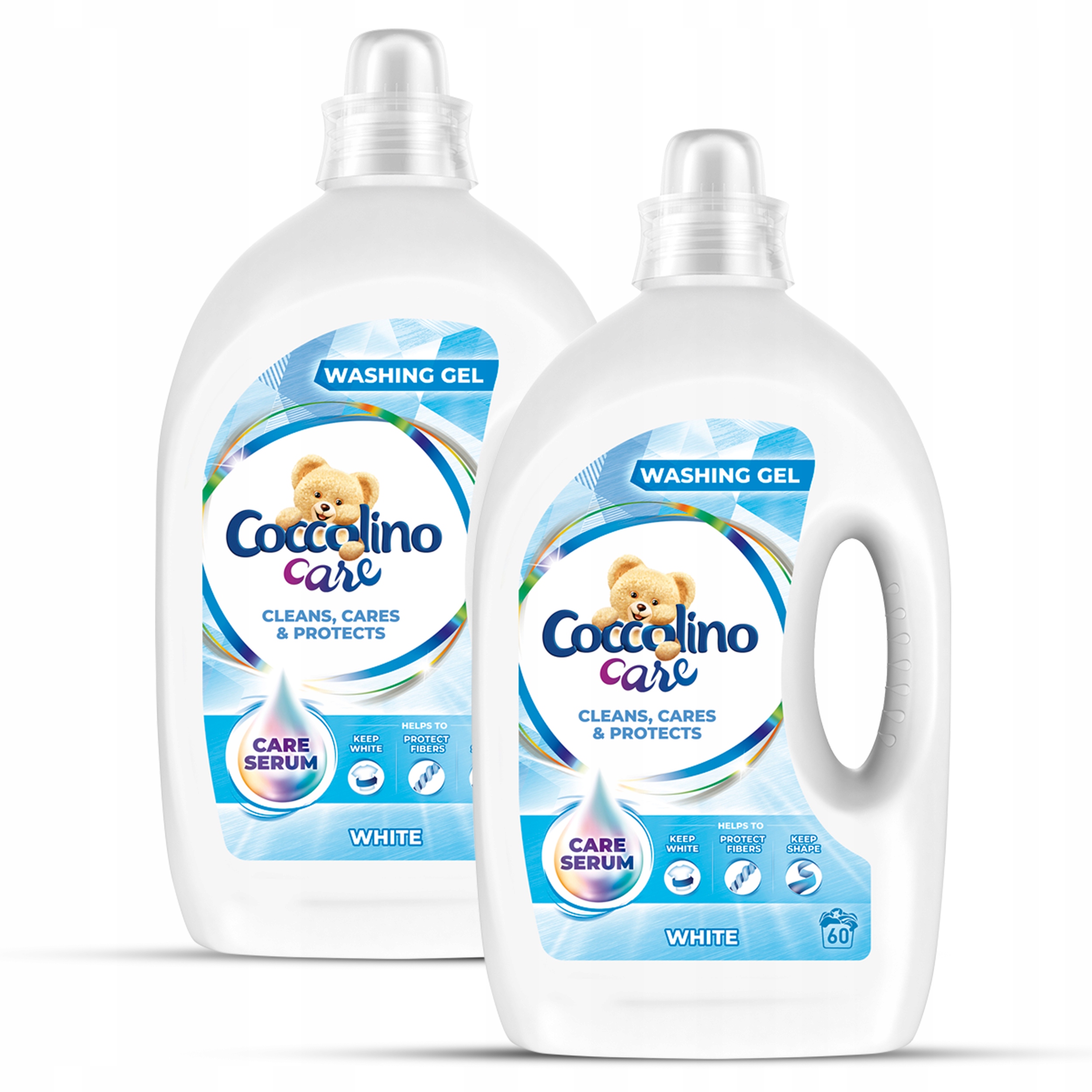 Prací gél - Coccolino Starostlivosť o umývanie gél Biela 2x2,4l 120 Umývanie