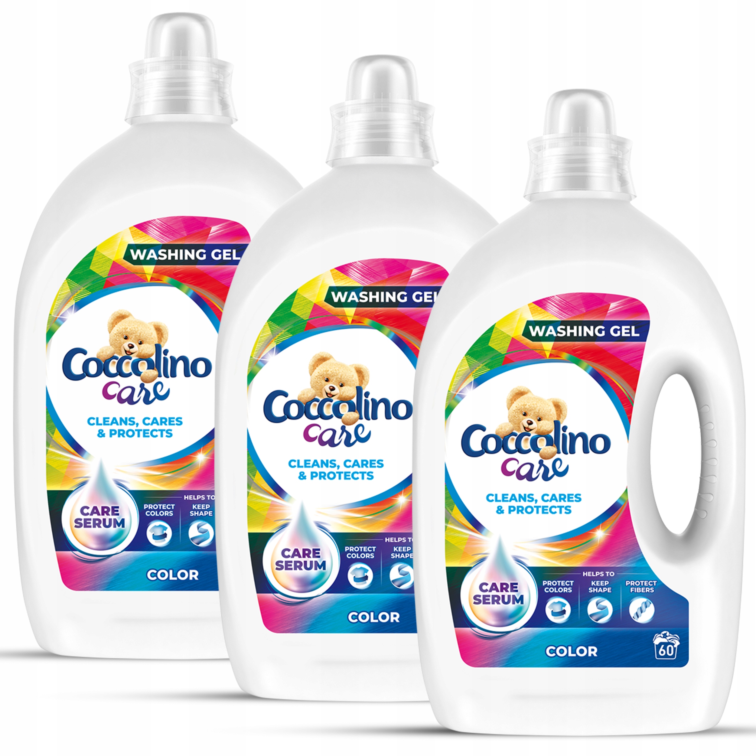 Prací gél - Coccolino Care Beader Biely Farba 3x2,4l 180 Umyte