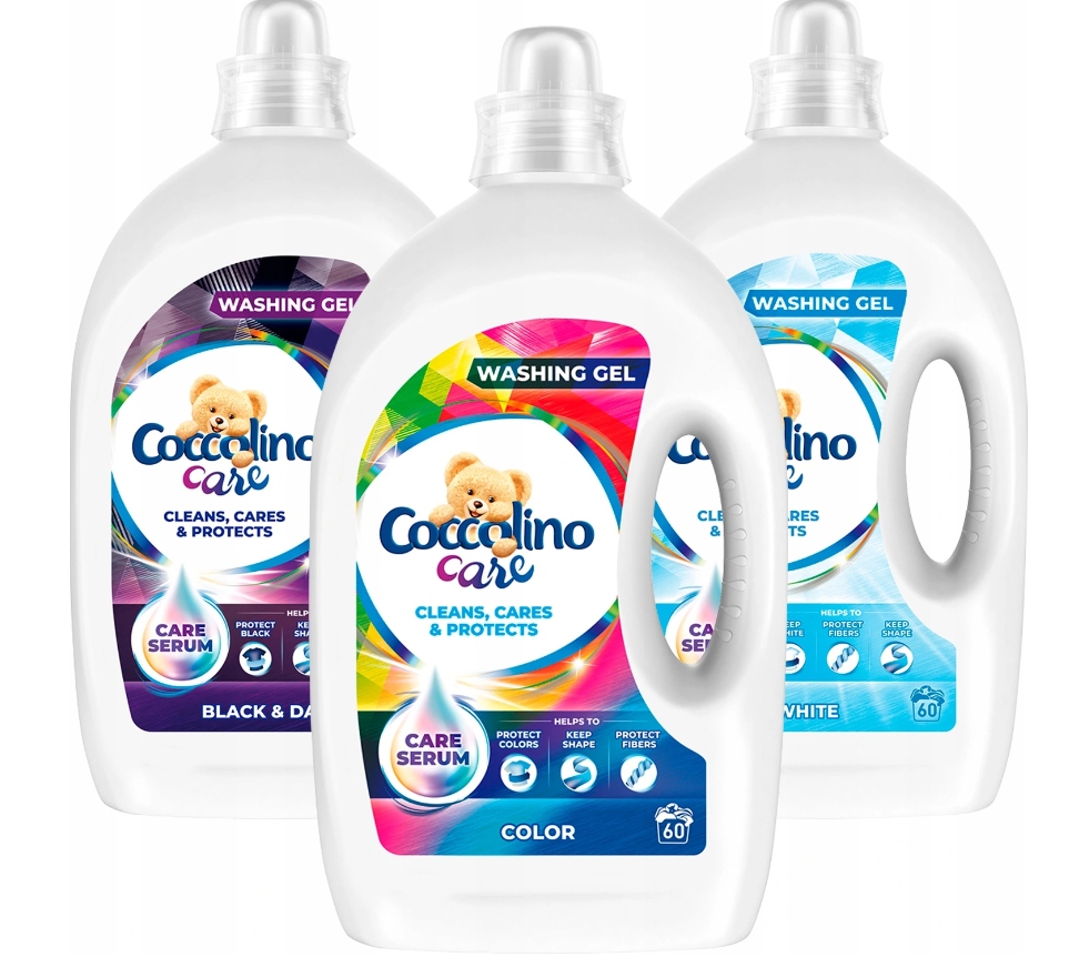 Prací gél - Gél na pranie Coccolino Care 3x2,4L, farba: biela, čierna