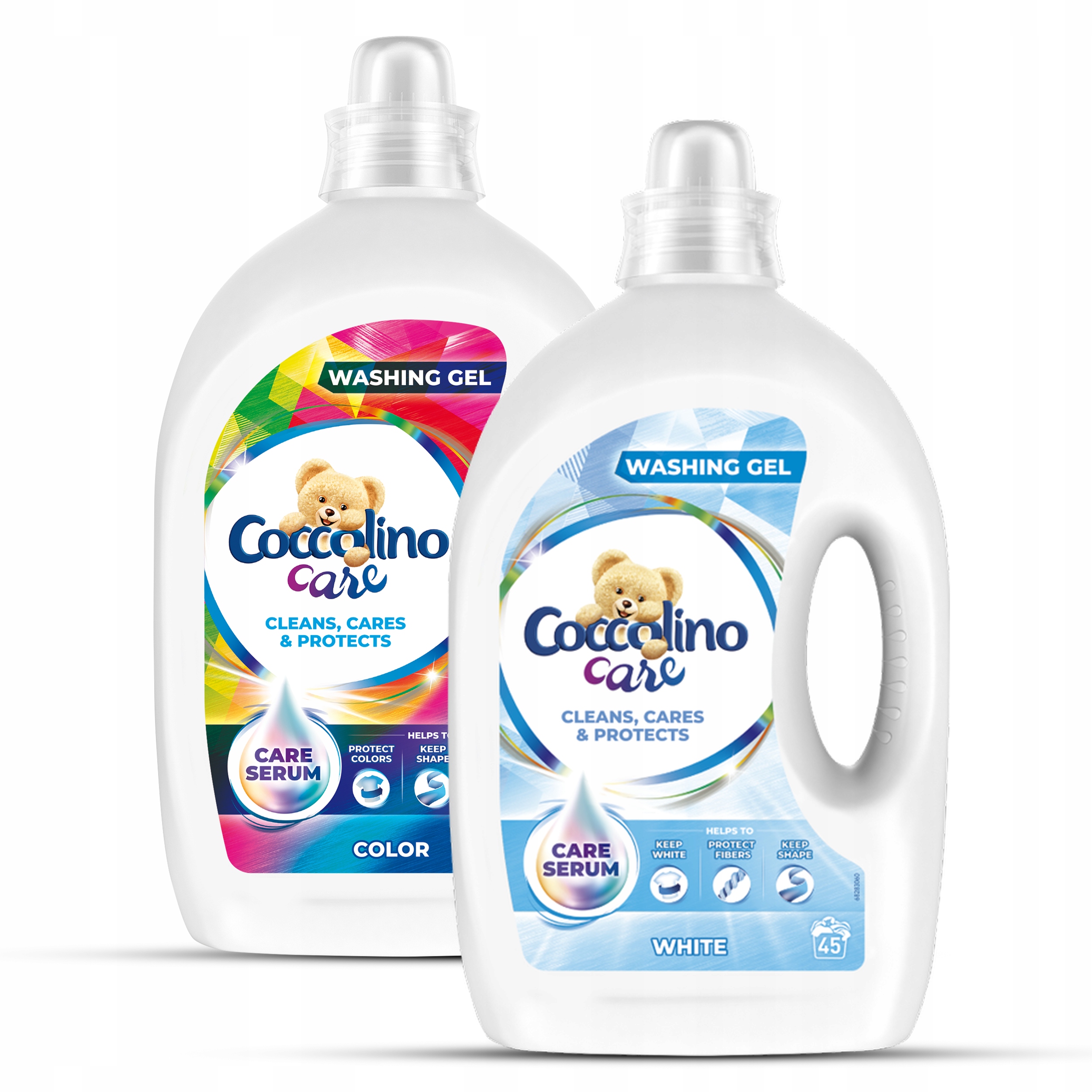 Prací gél - Coccolino Starostlivosť o pranie gél + biela 2x1,8l 90PR